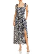Jason Wu Shoulder Tie Print Maxi Dress