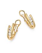 Bloomingdale's Diamond Three Stone Huggie Earrings In 14k Yellow Gold, 0.50 Ct. T.w. - 100% Exclusive