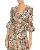 Faithfull The Brand Bisset Leopard-printed Wrap Top