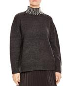 Sandro Paula Embellished Mock-neck Sweater