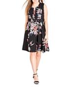 City Chic Misty Floral Print Belted Dress