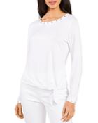 Vince Camuto Stud Embellished Knot Front Top