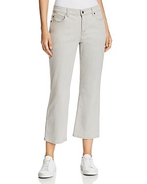 Eileen Fisher Petites Flared Cropped Jeans In Sunbleached Gray