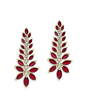 Bloomingdale's Ruby & Diamond Statement Earrings In 14k Yellow Gold -100% Exclusive