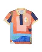 Lacoste Cotton Pique Painterly Abstract Print Regular Fit Polo Shirt