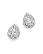 Bloomingdale's Diamond Halo Teardrop Earrings In 14k White Gold, 1.0 Ct. T.w. - 100% Exclusive