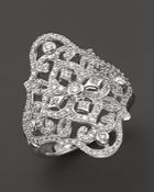 Diamond Filligree Ring In 14k White Gold, .70 Ct. T.w.