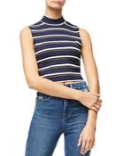 Good American Ribbed Mock Neck Cropped Top