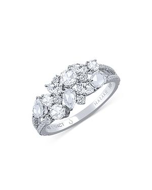 Harakh Colorless Diamond Cluster Band In 18k White Gold, 1.25 Ct. T.w.