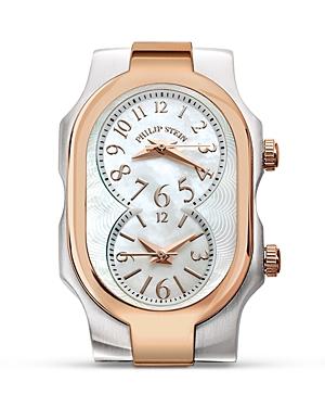 Philip Stein Small Signature Two Tone Rose Gold Watch Head, 27mm