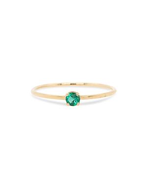 Zoe Chicco 14k Yellow Gold Emerald Solitaire Ring