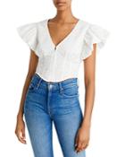 Derek Lam 10 Crosby Genna Eyelet Ruffle Sleeve Top