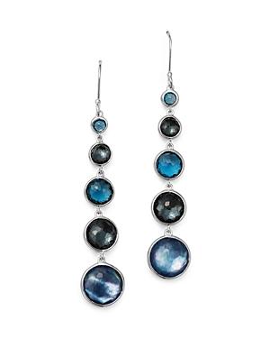 Ippolita Sterling Silver Lollipop Lapis Triplet, London Blue Topaz & Hematite Earrings In Eclipse