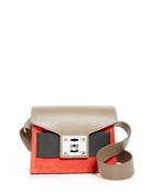Salar Mila Small Color-block Suede & Leather Shoulder Bag