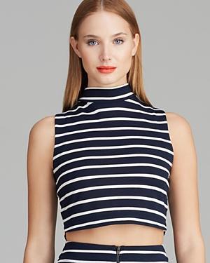 Joa Top - Crop Mock Stripe