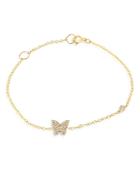Moon & Meadow 14k Yellow Gold Diamond Butterfly Charm Bracelet