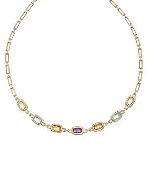 Multi Gemstone Necklace In 14k Yellow And White Gold, 18 - 100% Exclusive