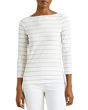 Lauren Ralph Lauren Metallic Striped Boatneck Top