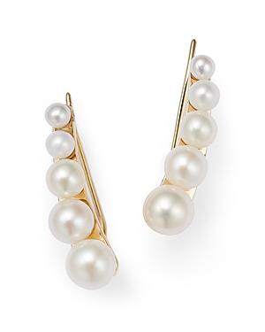 Moon & Meadow 14k Yellow Gold Cultured Freshwater Pearl Ear Climber Earrings - 100% Exclusive