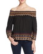 Joie Crosby Embroidered Off-the-shoulder Top