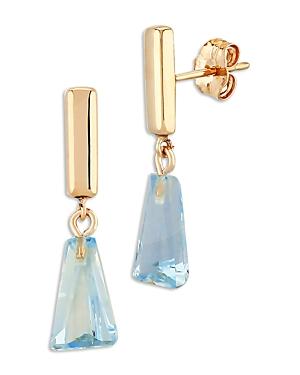 Bloomingdale's Blue Topaz Drop Earrings In 14k Yellow Gold - 100% Exclusive