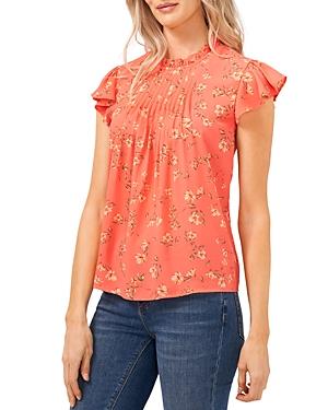 Cece Pintucked Flutter Sleeve Blouse
