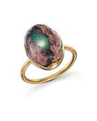 Annette Ferdinandsen Design 18k Yellow Gold Mexican Matrix Opal Egg Ring
