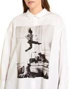 Marina Rinaldi Falesia Graphic Print Button-down Tunic Shirt