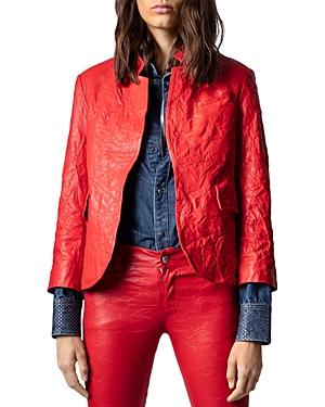 Zadig & Voltaire Verys Crinkle Leather Jacket