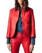 Zadig & Voltaire Verys Crinkle Leather Jacket