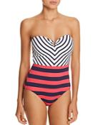 Tommy Bahama Channel V-wire Bandeau One Piece Swimsuit