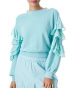 Alice And Olivia Evalyn Ruffled Sleeve Sweatshirt