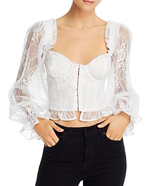 For Love & Lemons Cheyenne Lace Bustier Top