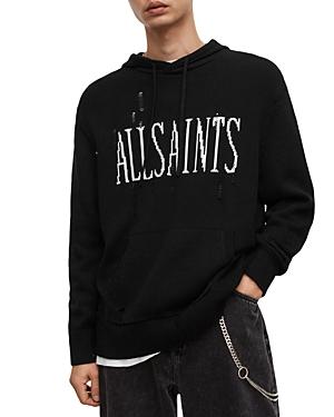 Allsaints Destroyed Design Logo Hoodie