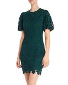 Aqua Puffed-sleeve Lace Dress - 100% Exclusive