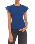 Aqua Smocked Flutter Sleeve Tee - 100% Exclusive