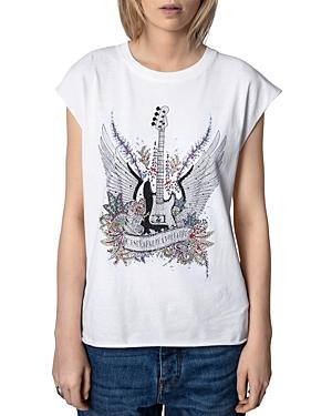 Zadig & Voltaire Cecilia Guitar Crystal Graphic Tee