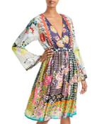 Johnny Was Cabot Mixed Print Silk Dress