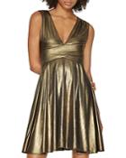 Halston Heritage Metallic V-neck Dress - 100% Bloomingdale's Exclusive
