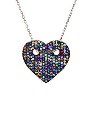 Aqua Multi Color Heart Pendant Necklace, 14 - 100% Exclusive