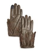 Rebecca Minkoff Leather Fringe Tech Gloves