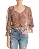 The East Order Arielle Ruched Floral-print Top
