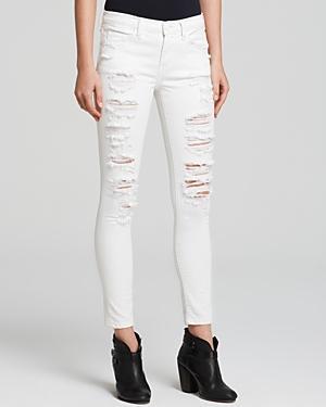 Current/elliott Jeans - The Stiletto In White Tattered