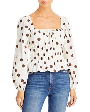 Faithfull The Brand Winona Cotton Dot Print Top