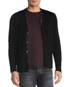 The Kooples Merino Cardigan With Patterned Collar