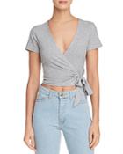 Fore Cropped Faux-wrap Top