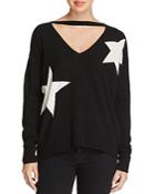 Pam & Gela Star V-cutout Sweater