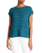 Lafayette 148 New York Open Weave Short Sleeve Sweater