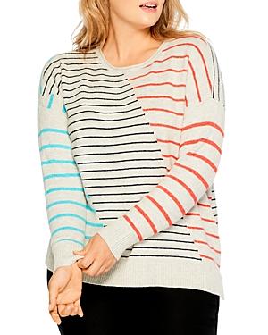 Nic+zoe Plus Cozy Up Striped Sweater