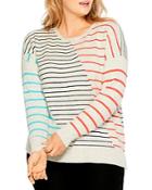 Nic+zoe Plus Cozy Up Striped Sweater